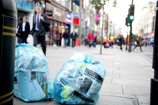 Blue Westminster recycling bags